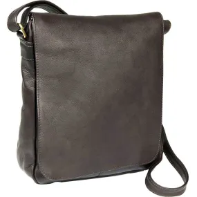 Ledonne Leather Vertical Flap Over Shoulder Bag