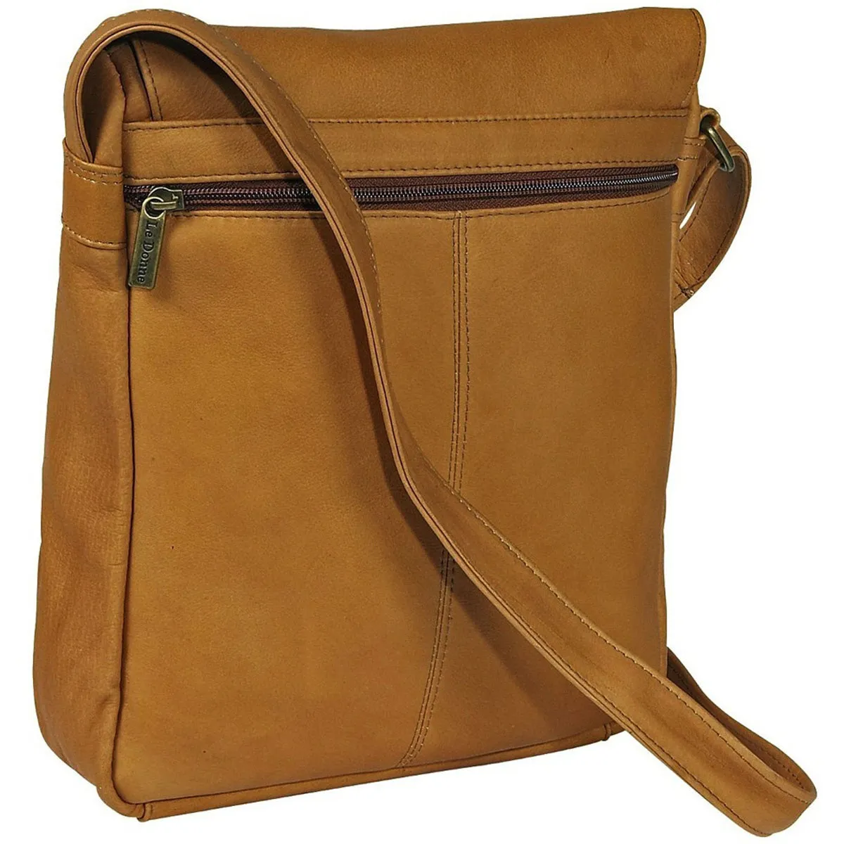 Ledonne Leather Vertical Flap Over Shoulder Bag