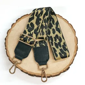 Leopard Print Adjustable Purse Strap in Gold