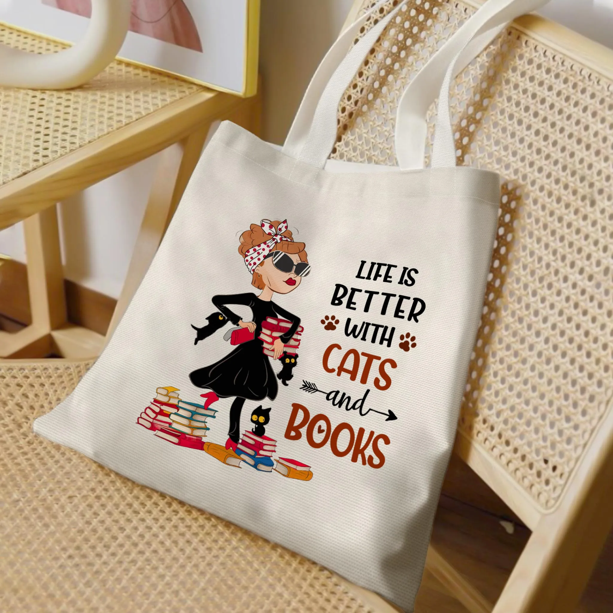 Life Is Better With Cats And Books Book Lovers Gift TBW475