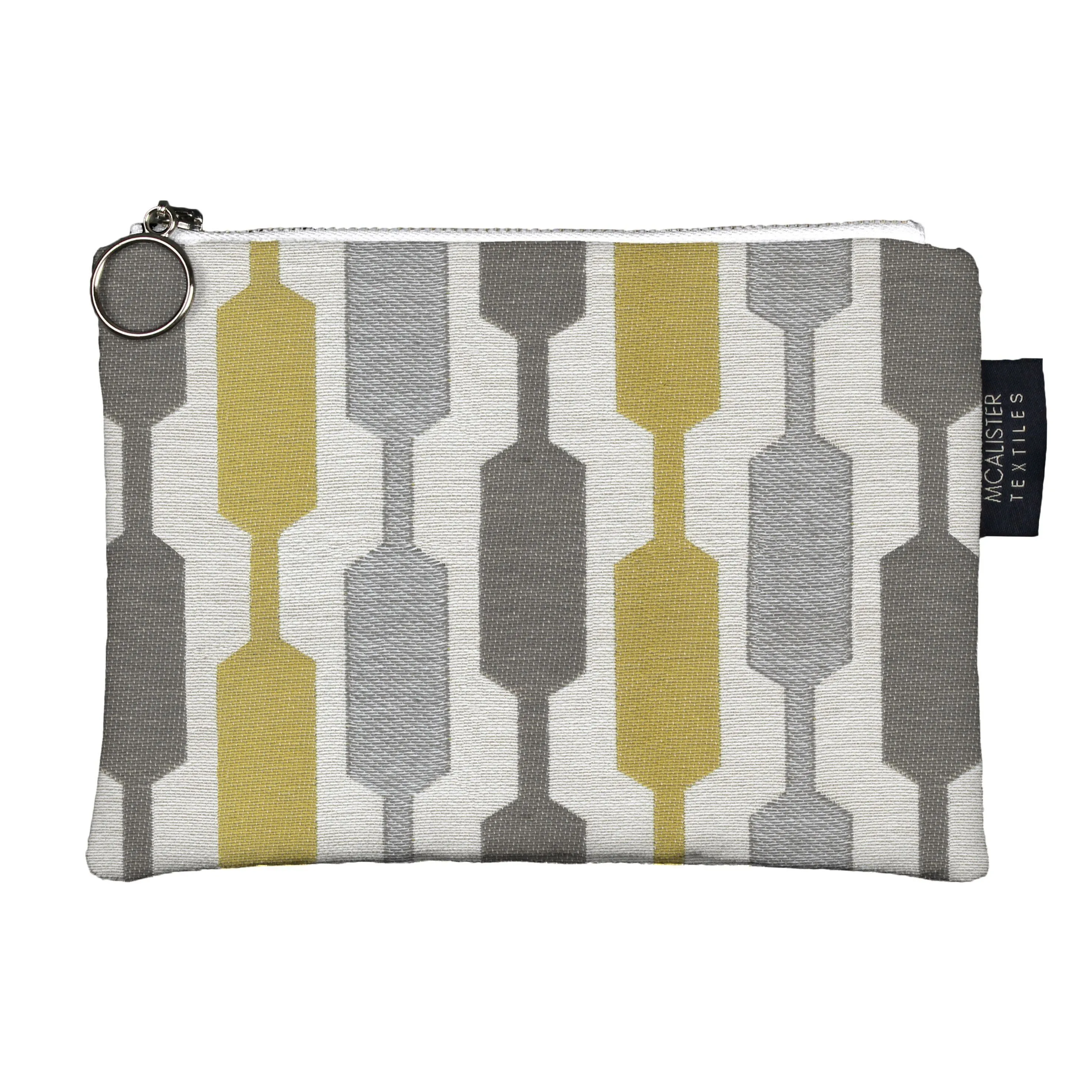 Lotta Yellow   Grey Makeup Bag