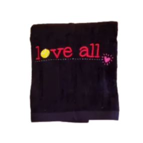 Love40 Tennis Towel - Love All - Black