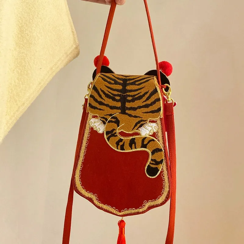 Lucky Tiger 如虎 Embroidered Phone Purse