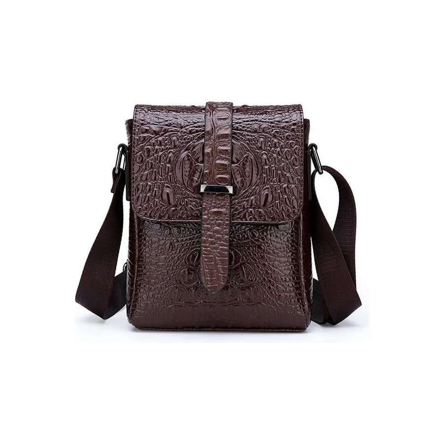 Luxury Alligator Flap Messenger Bag