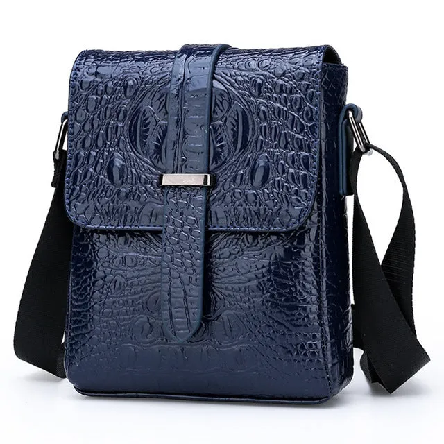 Luxury Alligator Flap Messenger Bag