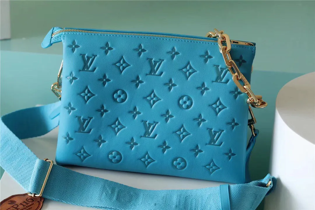 LV Coussin PM Monogram Blue For Women, Women’s Bags, Shoulder And Crossbody Bags 10.2in/26cm LV 