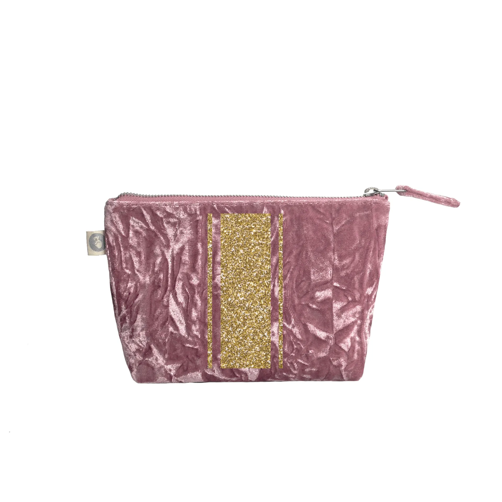 Makeup Bag: Petal Pink Crushed Velvet