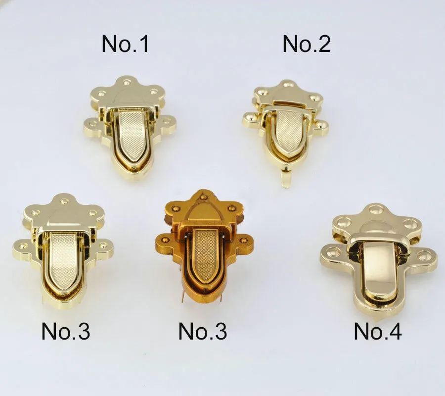 Metal Tongue Purse Lock Clasp Clutch Latch Thumb Lock 32 33 38 mm Gold Tone Case Handbag Tote Leathercraft Hardware Repair