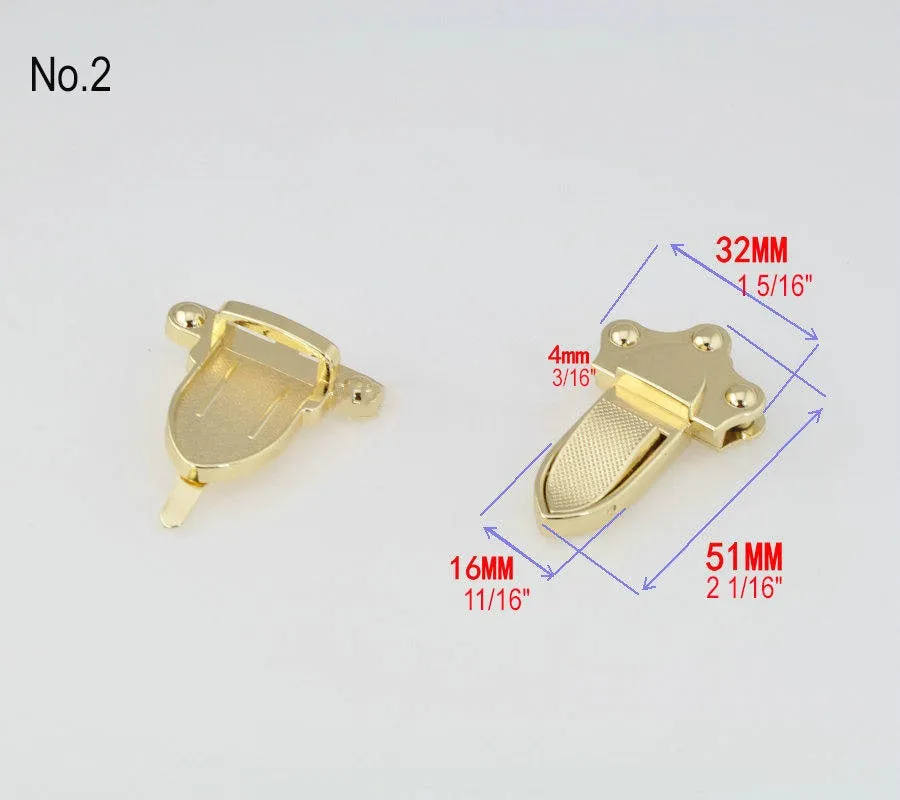 Metal Tongue Purse Lock Clasp Clutch Latch Thumb Lock 32 33 38 mm Gold Tone Case Handbag Tote Leathercraft Hardware Repair