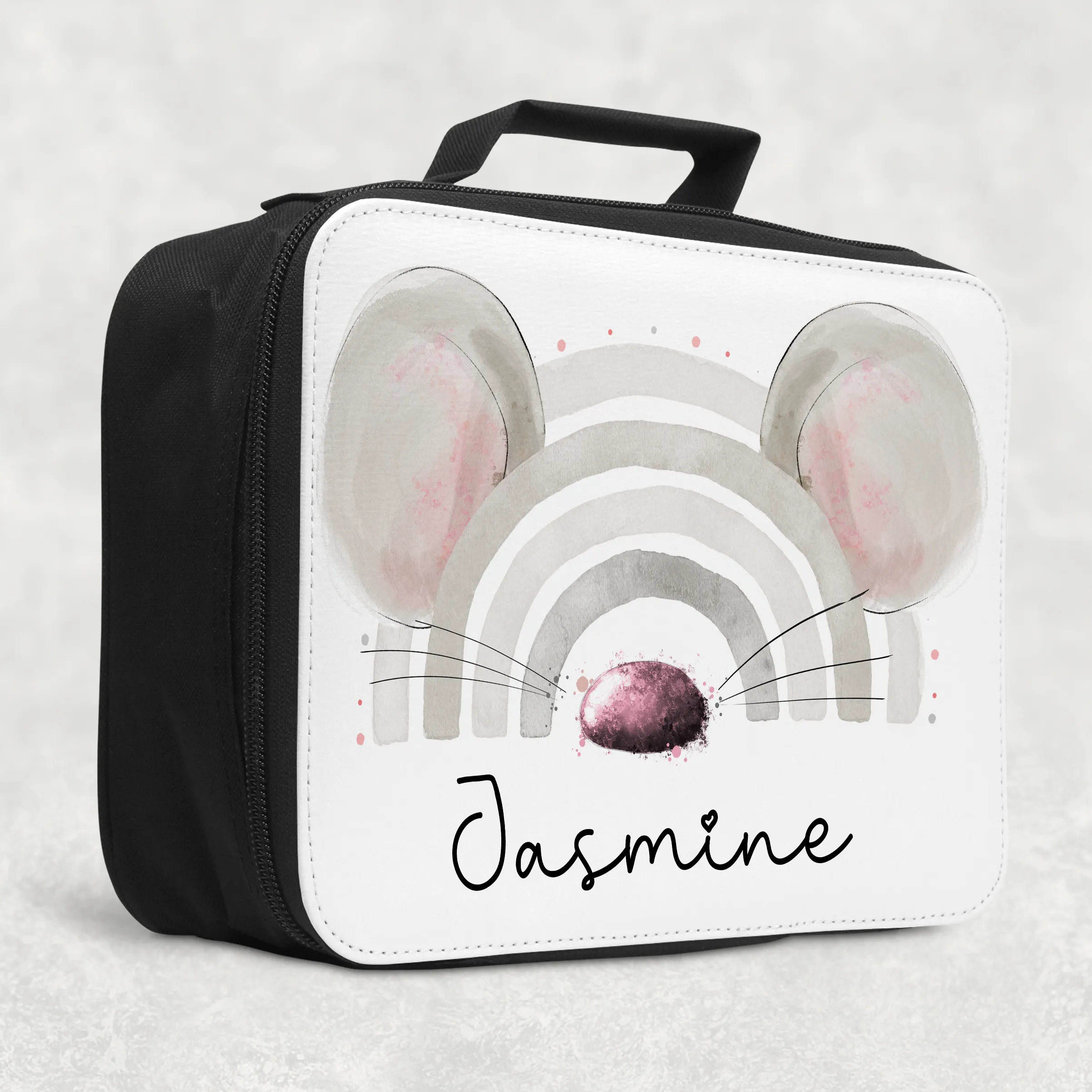 Mouse Rainbow Personalised Insulated Lunch Bag