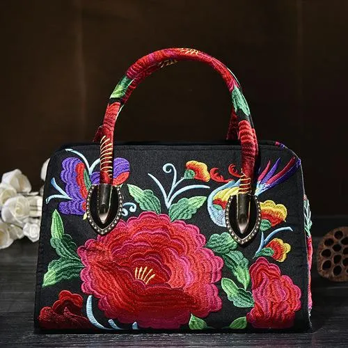 National style embroidered  Messenger Bag Handbag Single Shoulder Bag Canvas