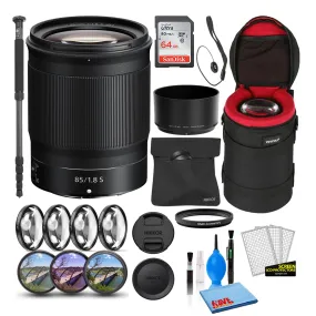 Nikon NIKKOR Z 85mm f/1.8 S Prime Lens (20090) Intl Model Bundle   64GB SD Card