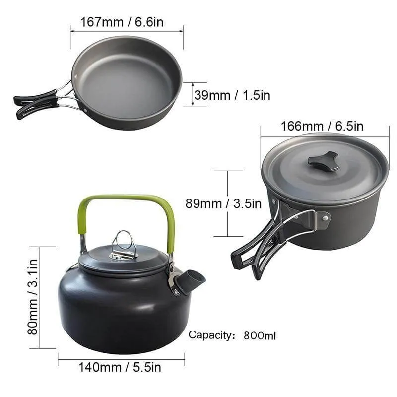 Non-stick Outdoor Camping Cookware Picnic Cooking Set