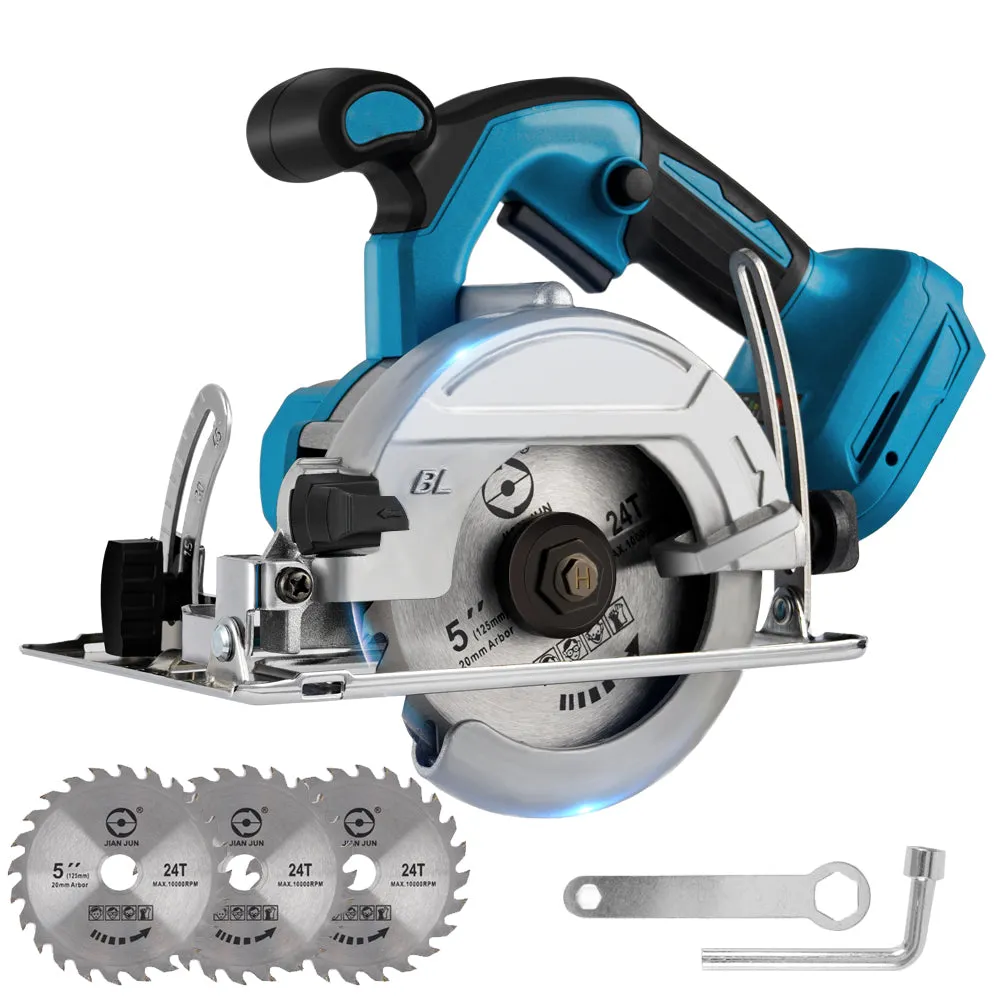 ONEVAN 125mm Circular Saw & Angle Grinder & 1/4" Screwdriver Brushless Cordless 3‑Pc. Combo Kit 6.0Ah