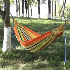 Outdoor Double Thickened Canvas Hammock Indoor Swing, Size:200x100cm(Candy Color)