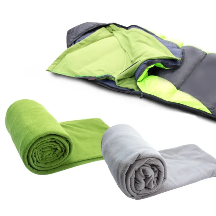 Outdoor Fleece Sleeping Bag Camping Trip Air Conditioner Dirty Sleeping Bag Separated By Knee Blanket During Lunch Break Thickened (Grass Green)