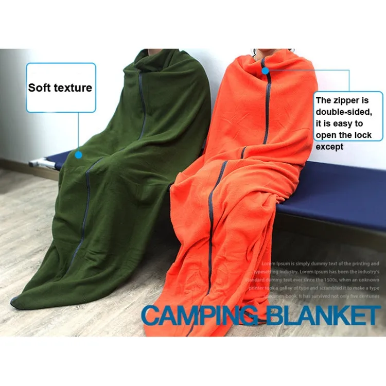 Outdoor Fleece Sleeping Bag Camping Trip Air Conditioner Dirty Sleeping Bag Separated By Knee Blanket During Lunch Break Thickened (Grass Green)