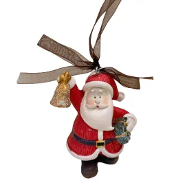 Pallina per Albero di Natale Babbo in creta h 9 cm decorazione natalizia