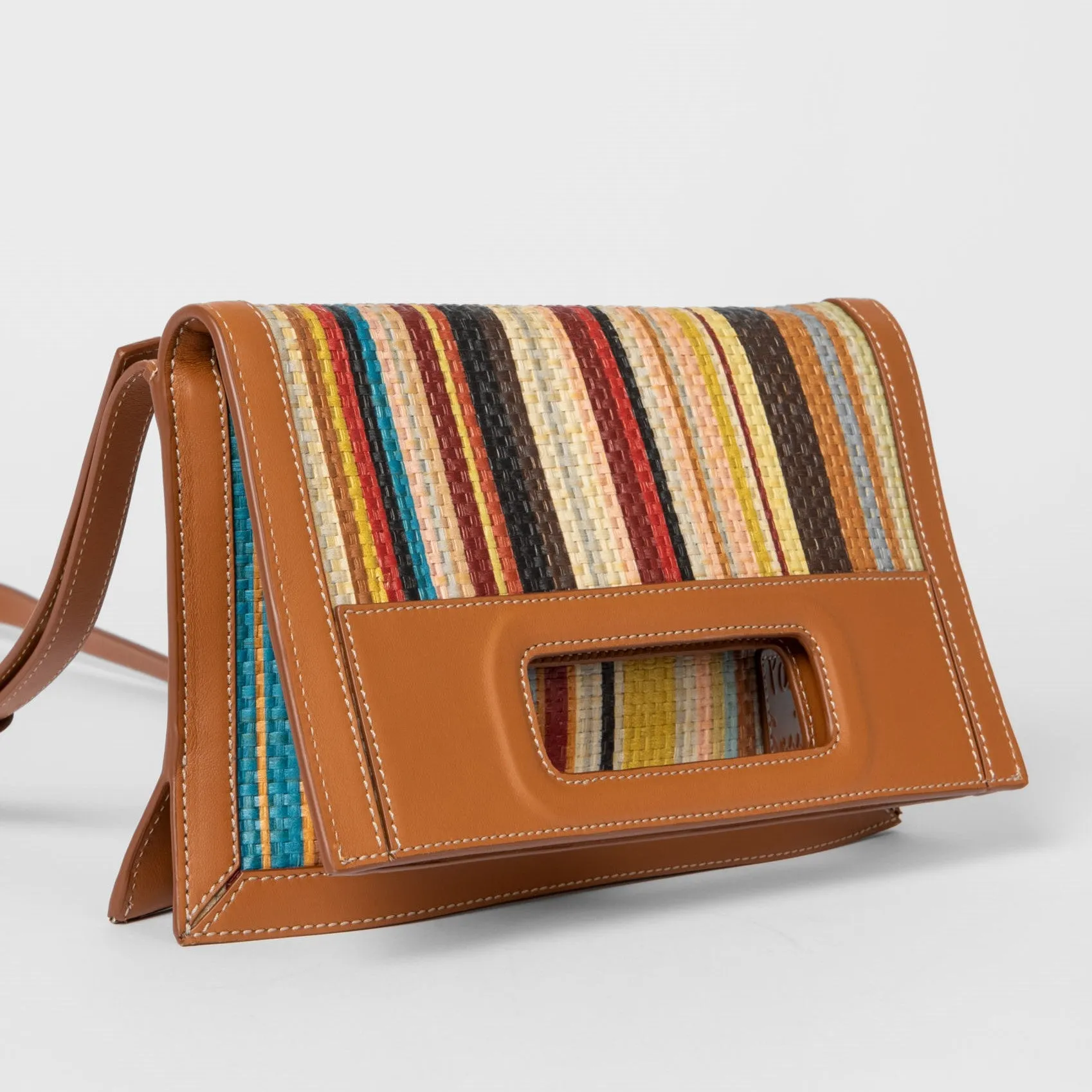 Paul Smith - Signature Stripe Raffia Cross-Body Bag