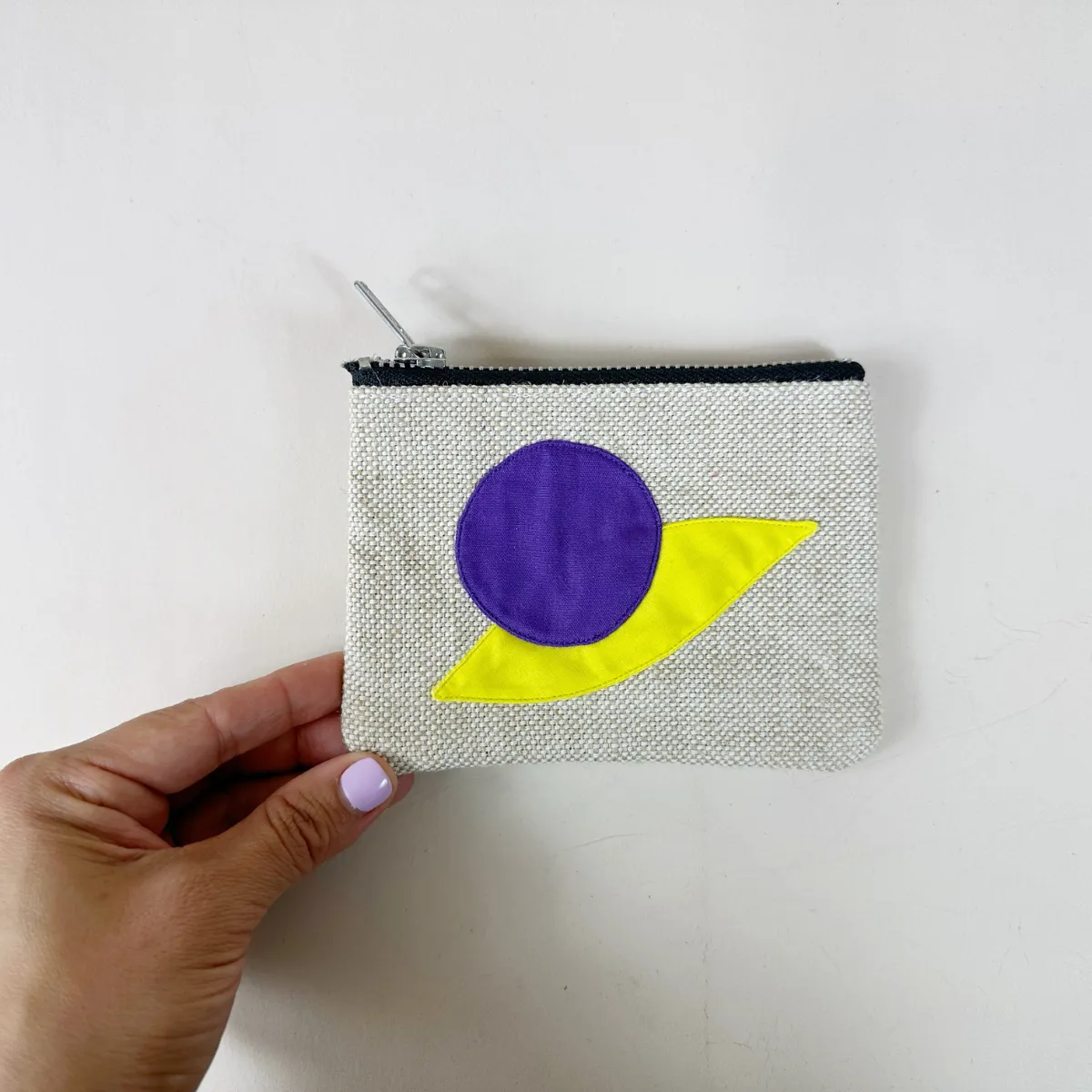 Peace Purse in Purple and Yellow