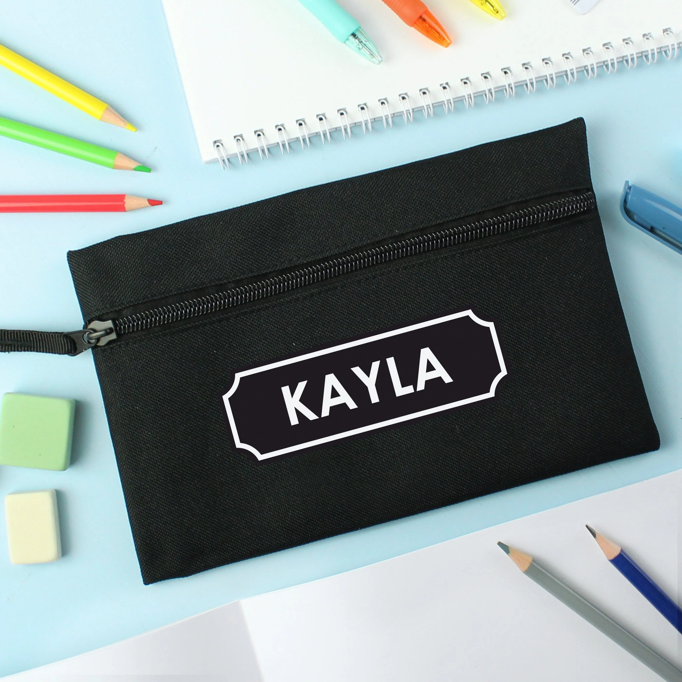 Personalised Black Pencil Case