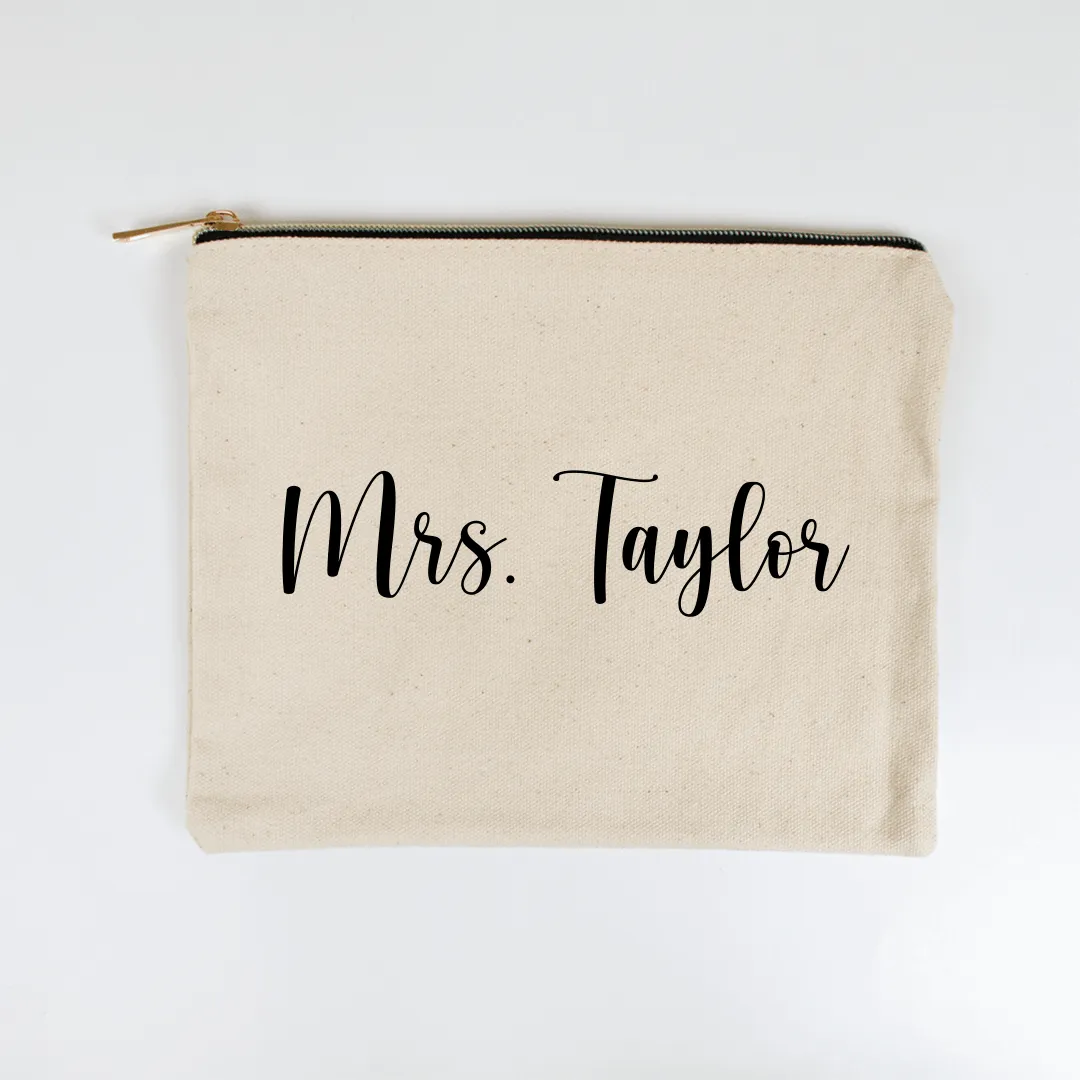 Personalized Mrs. Taylor Makeup Bag