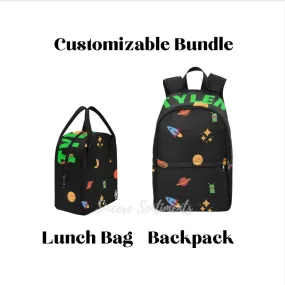 Personalized Space Backpack & Lunch Bag Bundle |