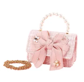 Pink Pearl Tweed Purse