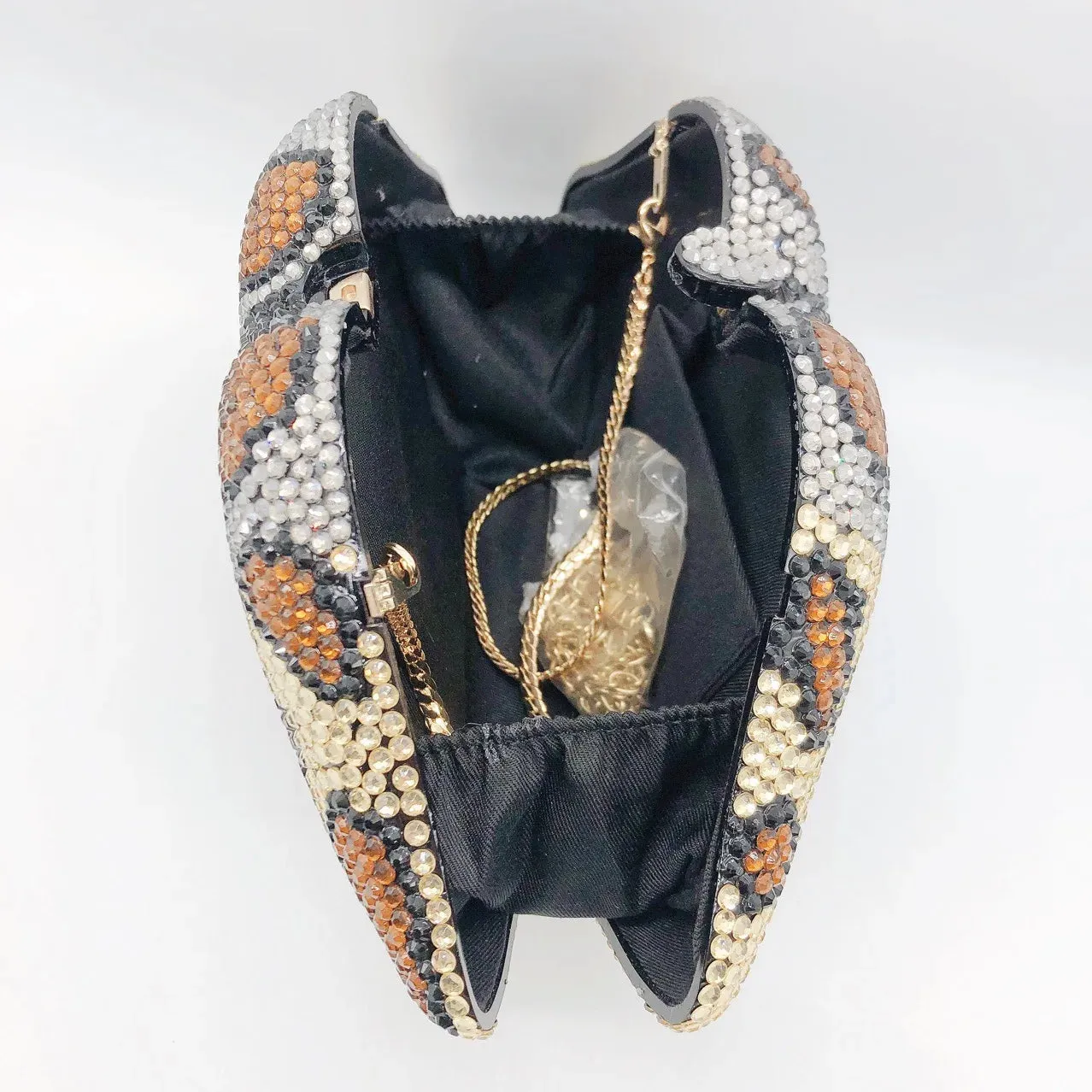 Pre Order:  Leopard Print Mouth Diamond Purse