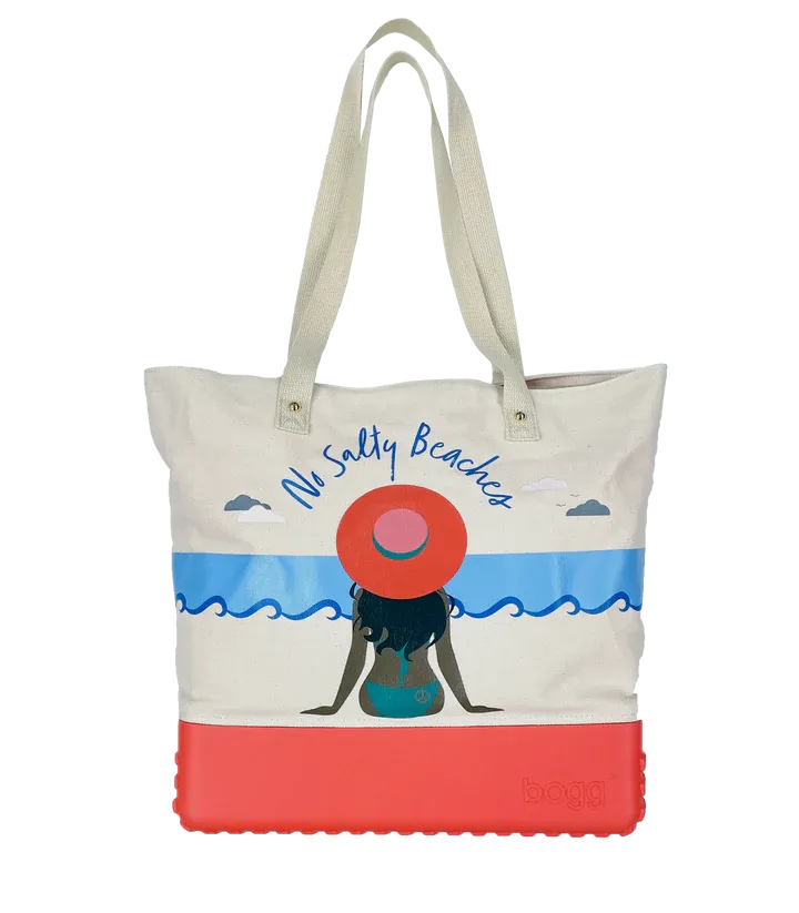 Printed Canvas Bogg Bag - No Salty Beaches