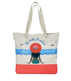 Printed Canvas Bogg Bag - No Salty Beaches