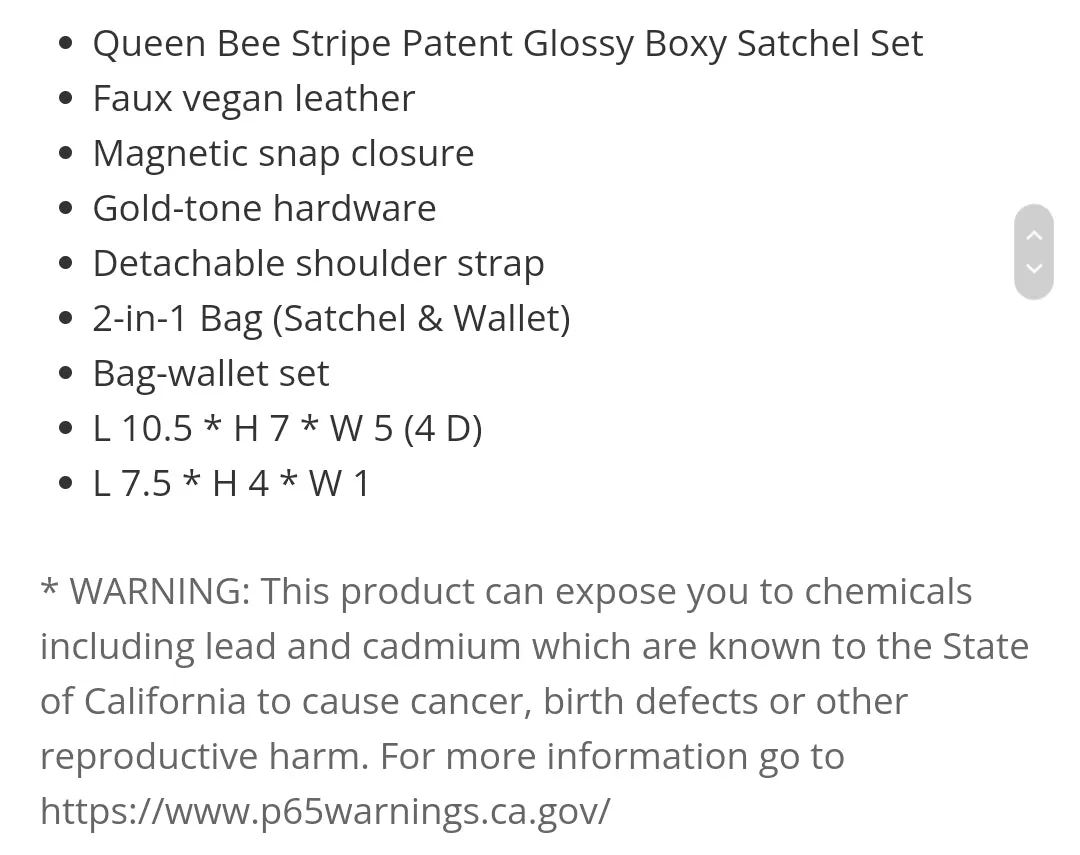 Queen Bee Patent Glossy Satchel Set