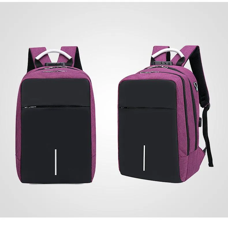 Raids Anti-Theft Backpack With Usb Charging Ports Code Lock Blue Bags