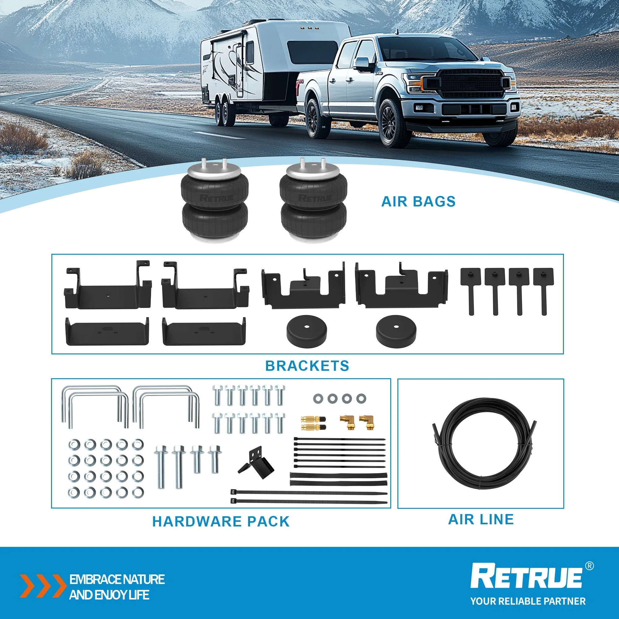 Rear Air Bags Suspension Kit for 2009-2014 Ford F150 RAS2525