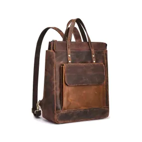 Retro Genuine Leather Laptop Backpack