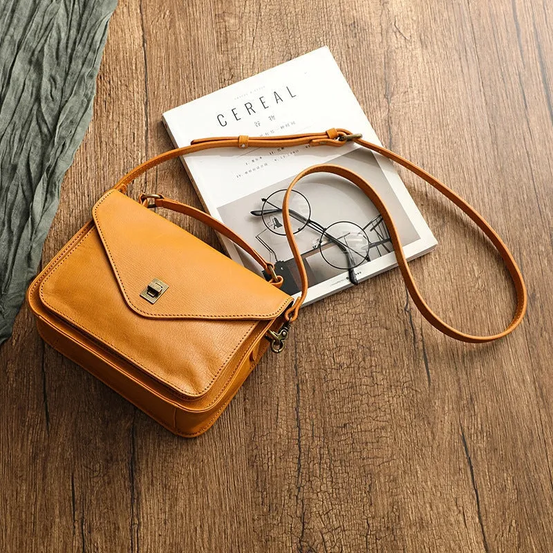 Retro Women's Handbag Crossbody Vegetable Tanned Leather Messenger Bag