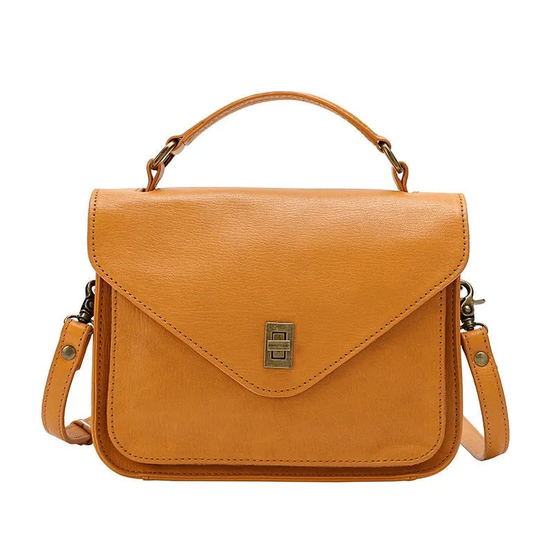 Retro Women's Handbag Crossbody Vegetable Tanned Leather Messenger Bag