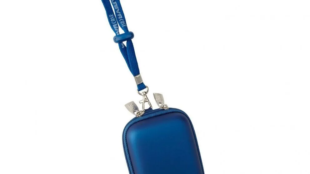 Rivacase 7103 Compact Shockproof Digital Camera Bag with Lanyard (Blue)