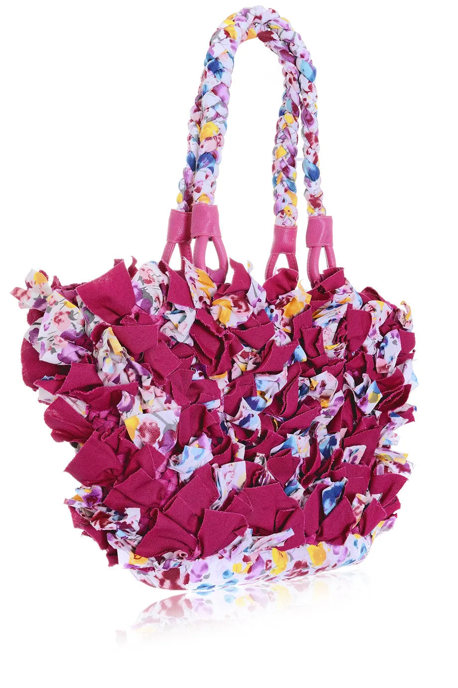 ROSEBAY Fuchsia Straw Canvas Bag