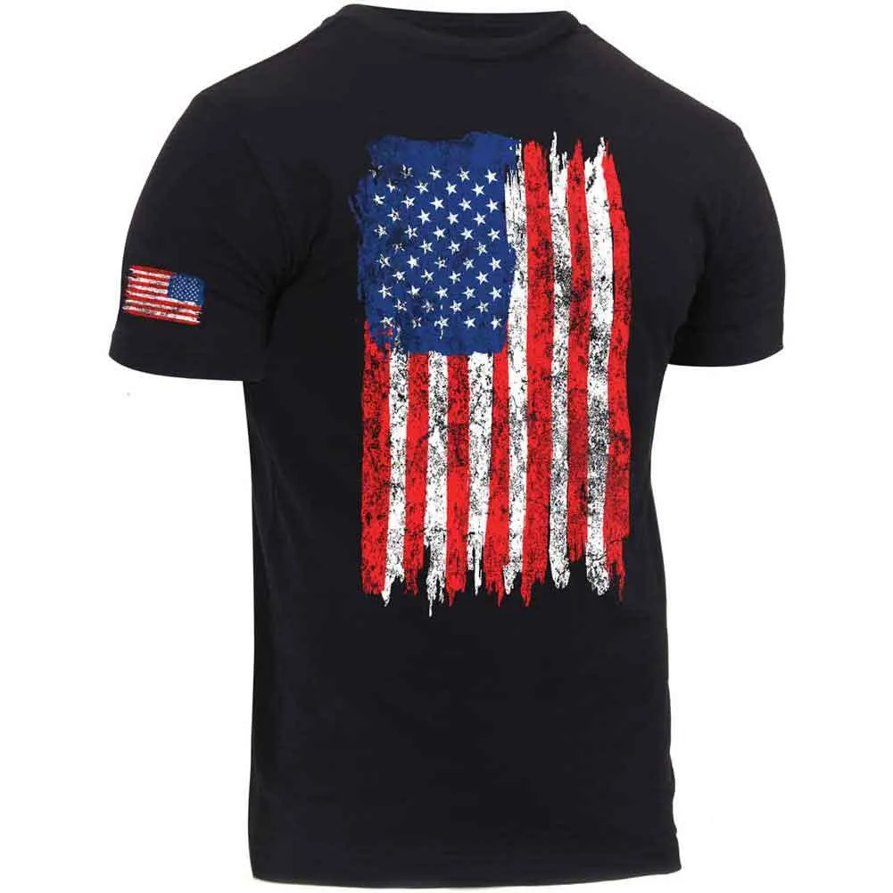 Rothco Mens Distressed US Flag Athletic Fit T-Shirt