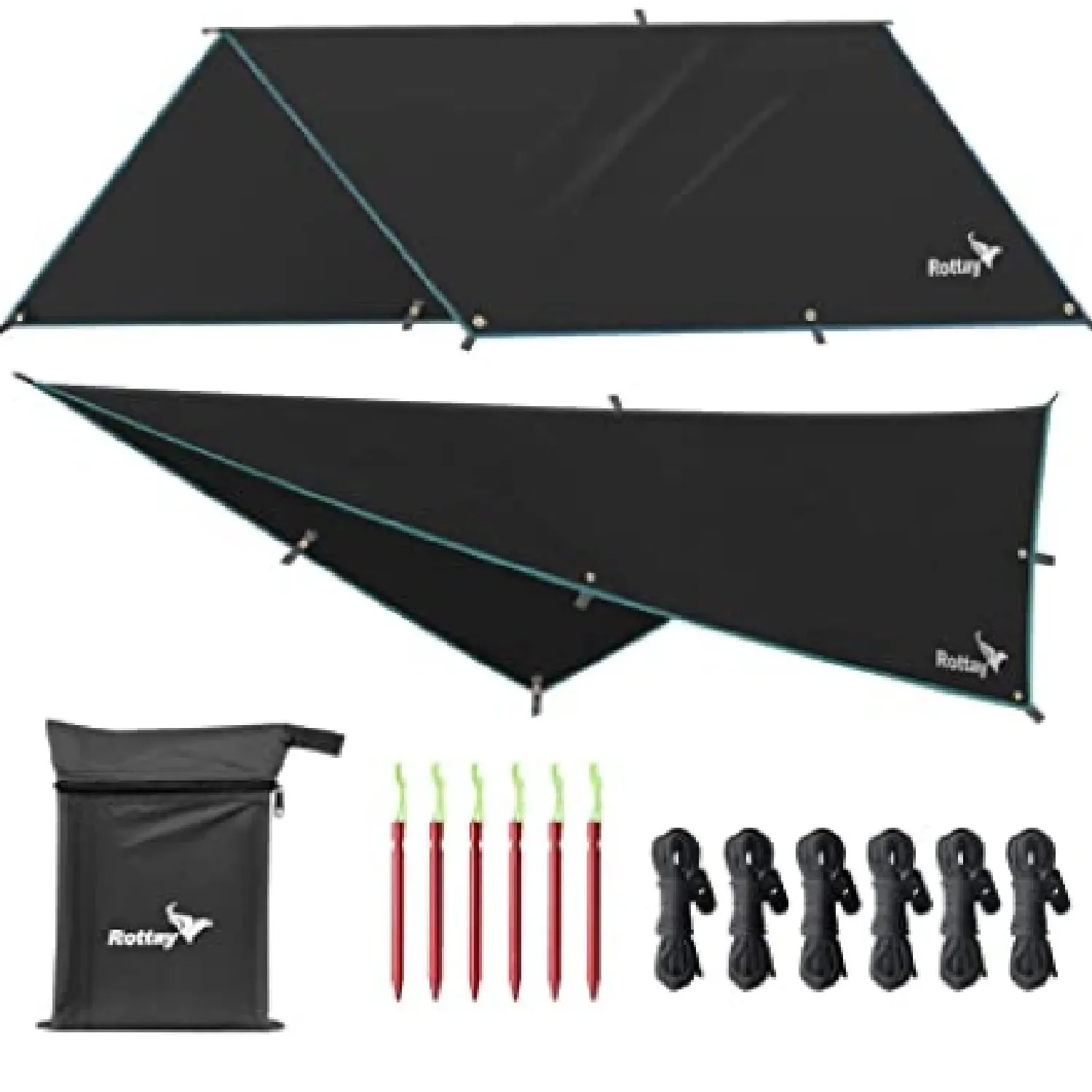 Rottay Waterproof Tarp for Camping | Lightweight Sunshade Hammock for Rain