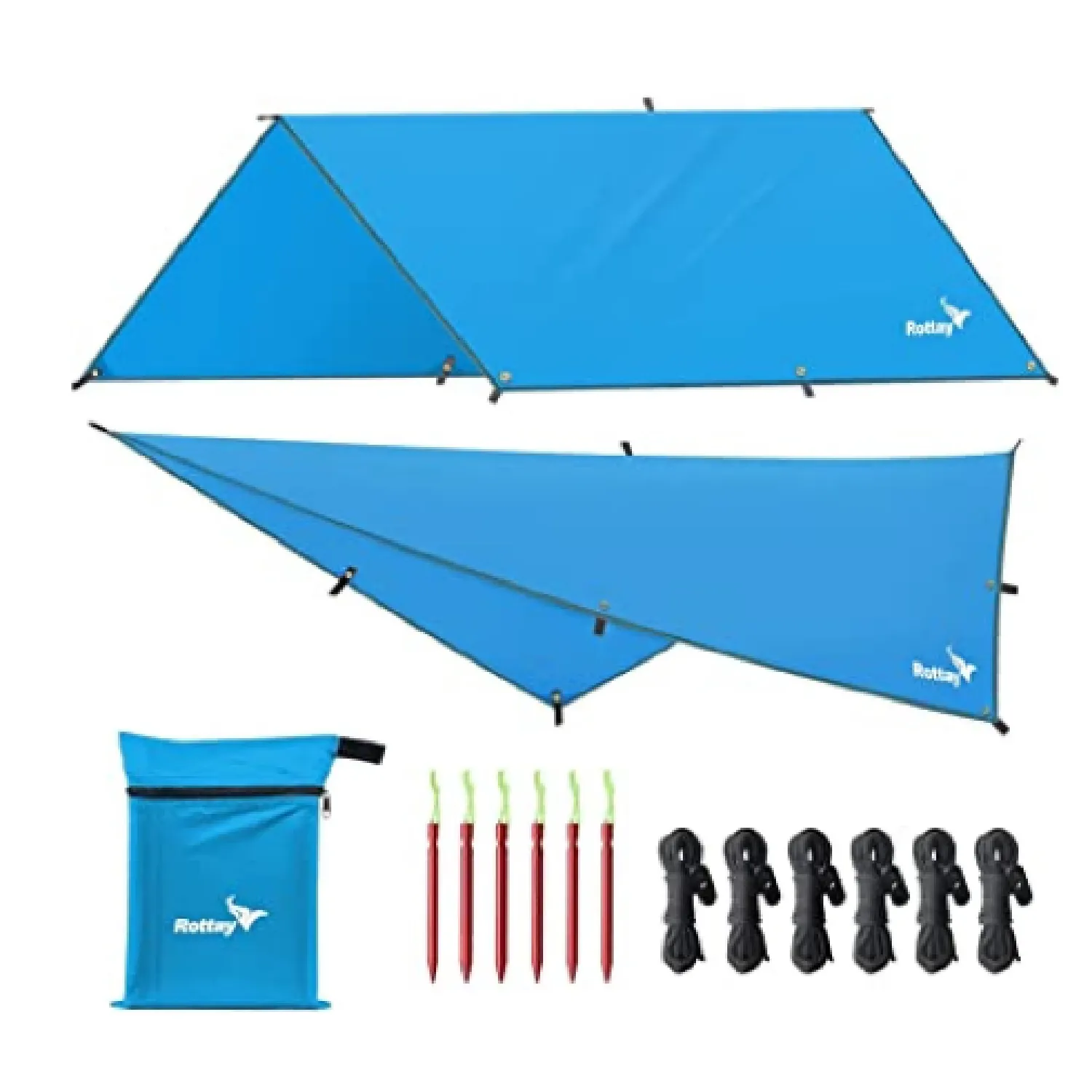 Rottay Waterproof Tarp for Camping | Lightweight Sunshade Hammock for Rain