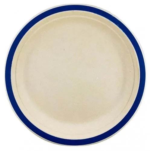 Royal blue Sugarcane Plate 230MM 10pk