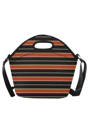 RUST STRIPES Neoprene Lunch Bag/Large (Model 1669)