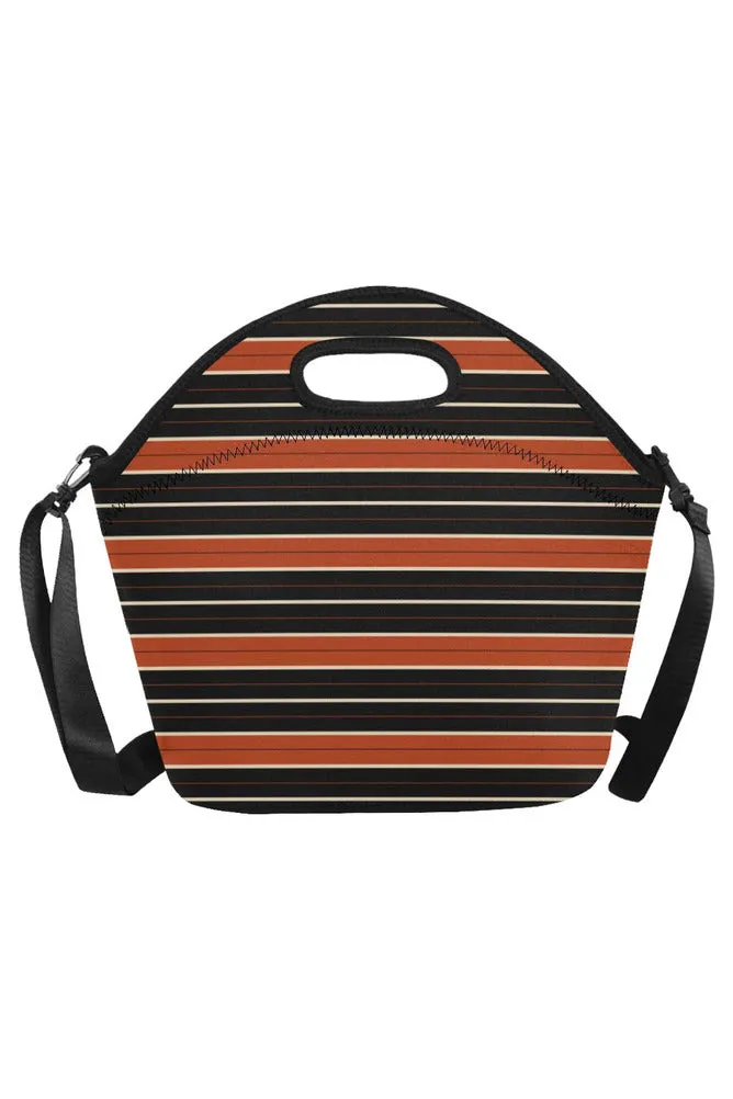 RUST STRIPES Neoprene Lunch Bag/Large (Model 1669)