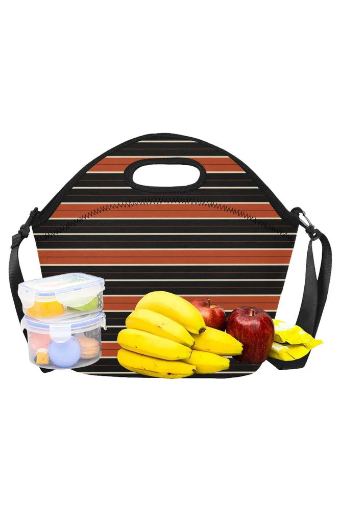 RUST STRIPES Neoprene Lunch Bag/Large (Model 1669)