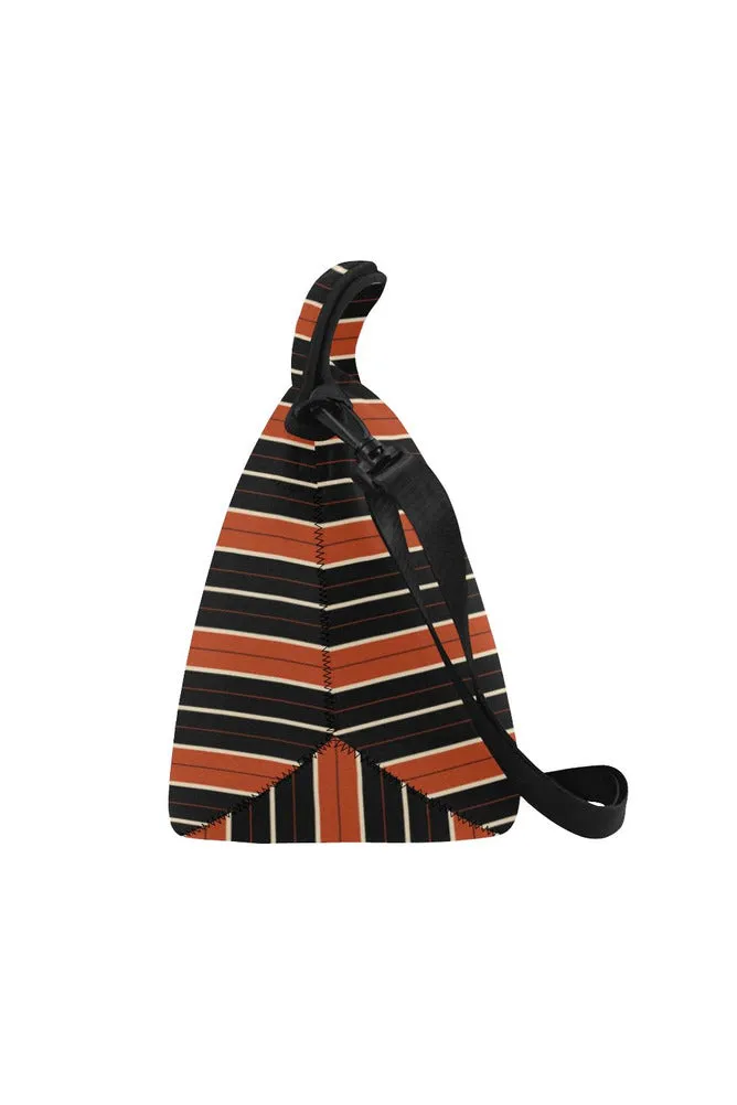 RUST STRIPES Neoprene Lunch Bag/Large (Model 1669)