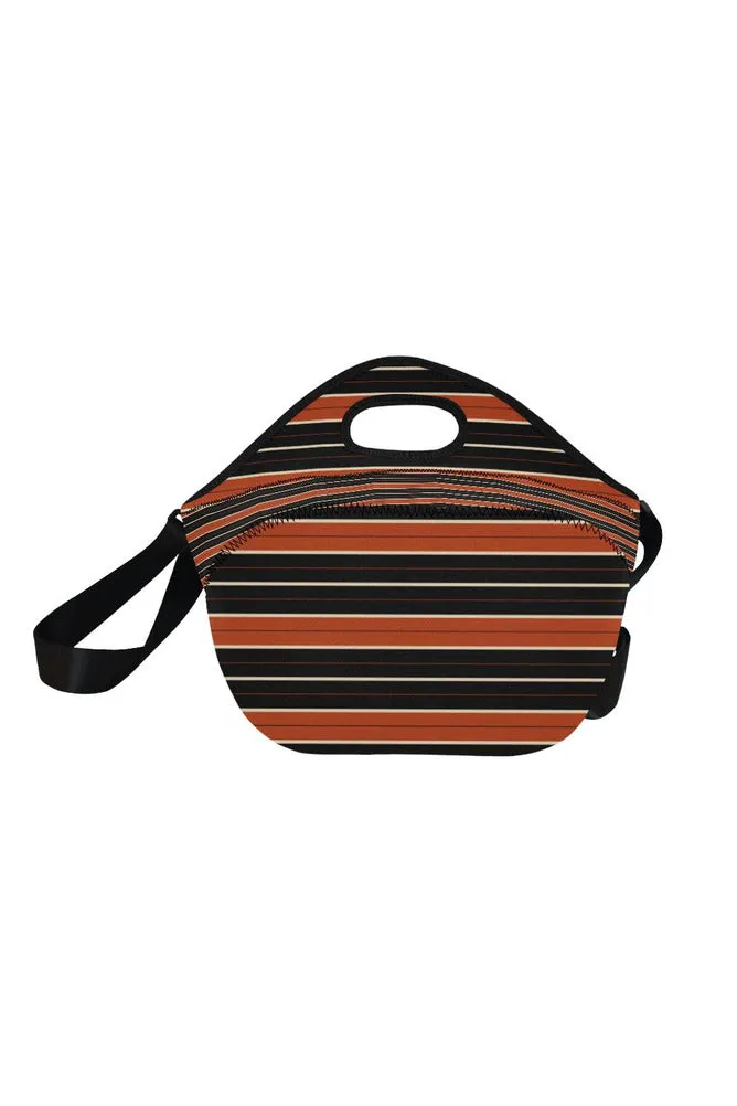 RUST STRIPES Neoprene Lunch Bag/Large (Model 1669)