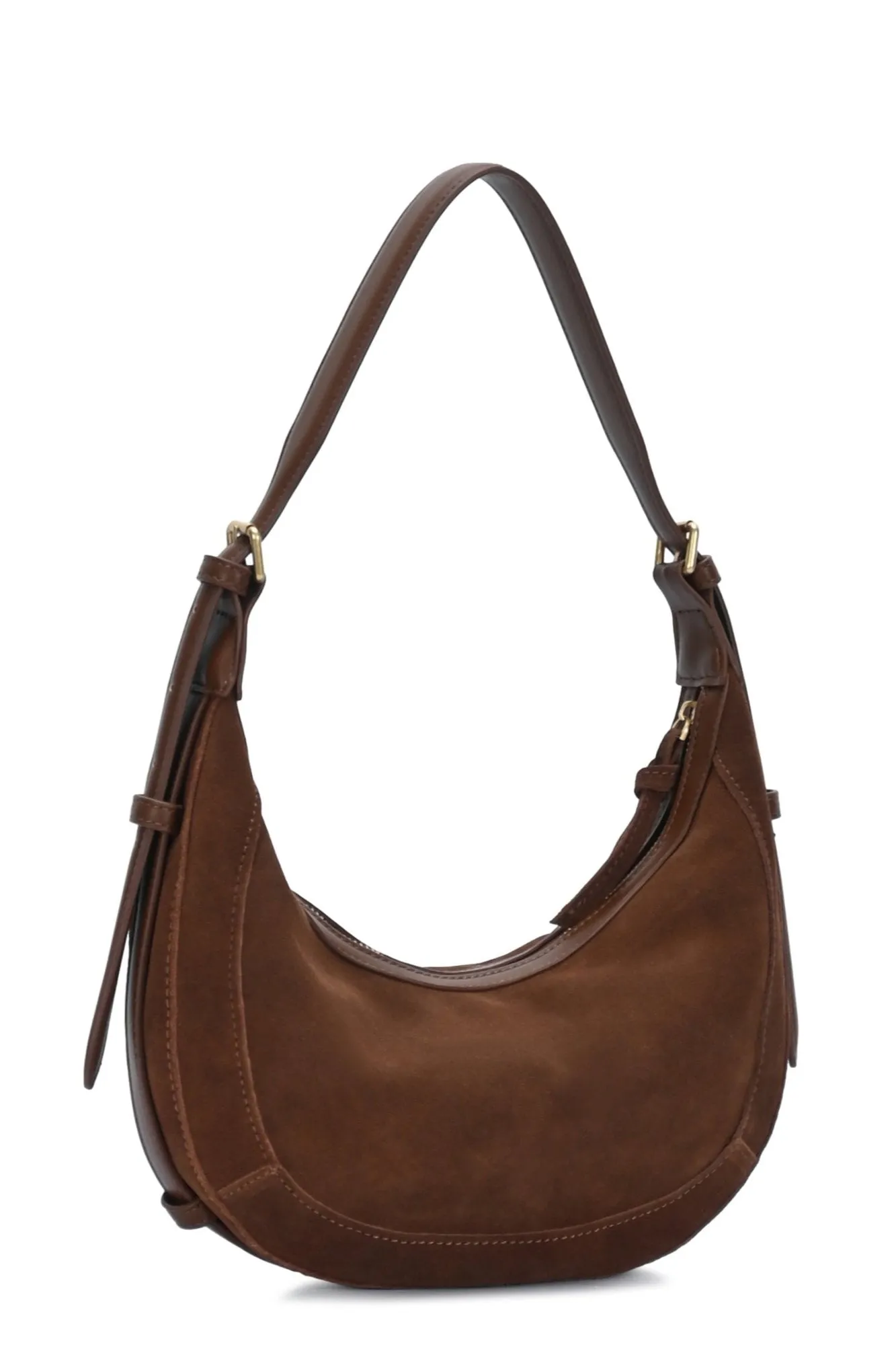 RZ7457 Val Vegan Suede Crescent Shoulder Bag