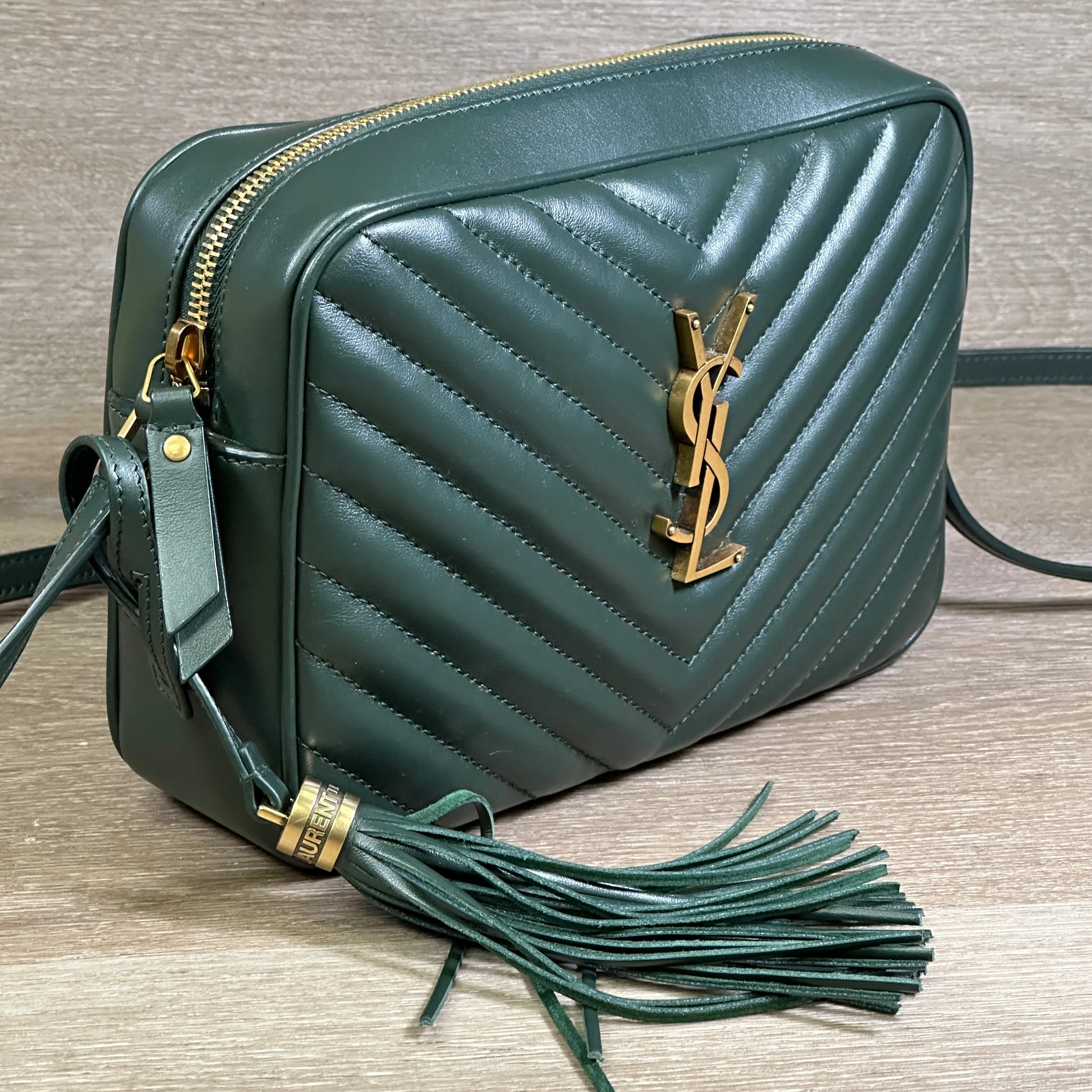 Saint Laurent Lou Medium Crossbody Crossbody with Tassel - Green